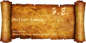 Holler Emese névjegykártya
